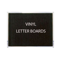 Open Face Vinyl Black Letter Board 96x24 with Aluminum Frame Border