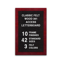 Access Letterboard 14 x 20 Open Face 361 Wood Framed FELT Letter Board