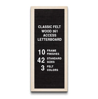 Access Letterboard 24 x 48 Open Face 361 Wood Framed FELT Letter Board