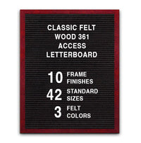 Access Letterboard 36 x 48 Open Face 361 Wood Framed FELT Letter Board