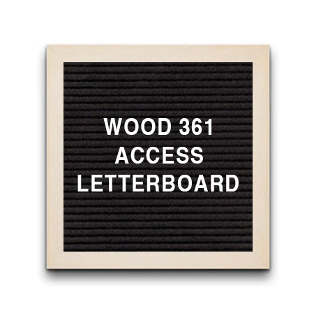 Access Letterboard 48 x 48 with Open Face Felt Letter Board Bordered by #361 Wood Frame Profile