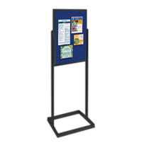 22 x 28 EASY-TACK Pedestal Sign Holder with Open Face Board, Single Sided, Black Aluminum