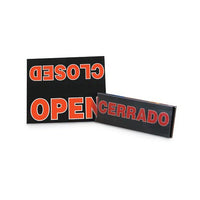 10" WIDE Open/Closed Clear Accessory Header fits onto the 2-SIDED Letterboard Frame. Comes Standard with Red OPEN  on one side, and RED CLOSED on the other. OR Create your own Message to place inside the Acrylic U-Shaped Header. Easily flip Sign as Needed. 