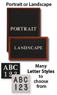 Open Face Felt Letter Board 18x24 Wood Frame | in 3 Wood Finishes and 5 Felt Colors