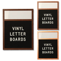 11x17 OPEN FACE LETTER BOARD WITH HEADER: 6 VINYL COLORS, 3 WOOD FINISHES