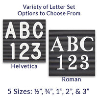 WHITE HELVETICA & ROMAN LETTERS COME IN 1/2", 3/4", 1", 2", 3" CHARACTER SETS