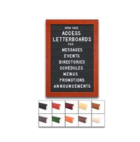 Access Letterboard | Open Face 16x16 Framed Black Vinyl Letter Board with 10 Classic Wooden 361 Frame Finishes