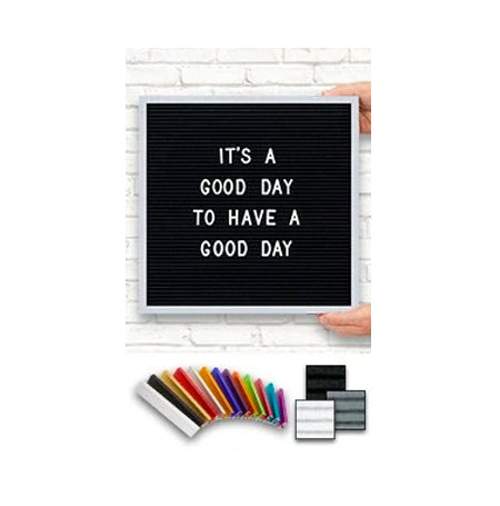 Access Letterboard | Open Face Changeable 14x14 Framed Felt Letter Boards with Colorful Metal Frame