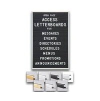Access Letterboard | Open Face 14x14 Framed Black Vinyl Letter Board with Classic Style Metal Frame