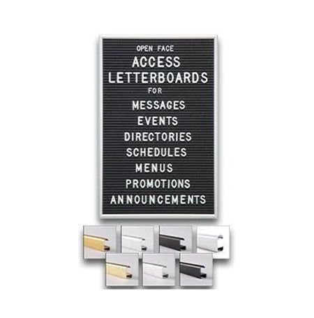 Access Letterboard | Open Face 15x20 Framed Black Vinyl Letter Board with Classic Style Metal Frame