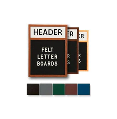 48x60 Letter Board Wood Framed with Felt Letterboard + Message Header