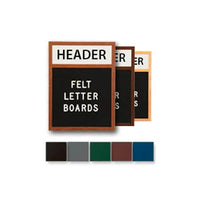 Open Face Felt Letter Board 30x40 with Header Wood Framed