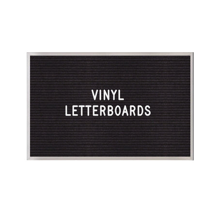 Open Face Framed Vinyl Letter Board 84x48 with Silver Trim Frame
