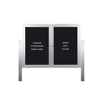 Outdoor Enclosed Letterboards with Leg Posts  | Multiple 2 and 3 Door Locking Display Cases