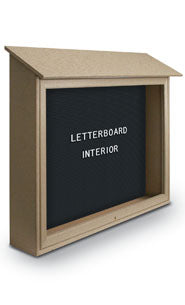Outdoor Letterboard Message Center | Single Door | Maintenance Free Recycled Faux Wood Plastic
