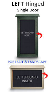 24" x 30" Outdoor Message Center Letter Board | LEFT Hinged - Single Door Information Board