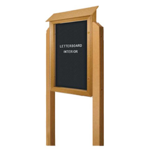 OUTDOOR LETTER MESSAGE CENTER 36x60 with POSTS (LEFT Hinged with SINGLE DOOR)