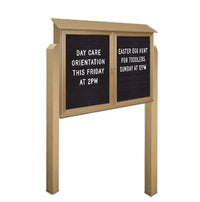 Double Door 40x40 Outdoor Letter Board Message Center with Posts