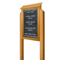 24x48 Outdoor Message Center LEFT Hinged with Letter Board and 2 Posts - Eco-Friendly Recycled Plastic Enclosed Information Board