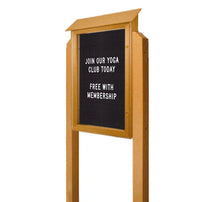 36x60 Outdoor Message Center LEFT Hinged with Letter Board and 2 Posts - Eco-Friendly Recycled Plastic Enclosed Information Board