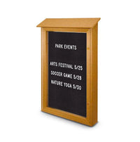 48x48 Outdoor Message Center LEFT Hinged with Letter Board - Eco-Friendly Recycled Plastic Enclosed Information Board