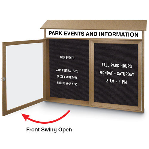 60x30 Message Center Hinged with 2 Doors (OPEN VIEW)