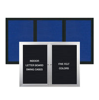 Indoor Enclosed Letter Boards with Rounded Corners (Multiple Doors)