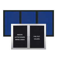 Indoor Enclosed Letter Boards with Rounded Corners | 2-3 Door Metal Cabinets 20 Sizes