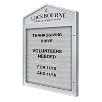Cathedral Design Outdoor Letter Boards | Wall Mount and Free Standing Enclosed Black Vinyl Changeable Message Board in 4 Large Cabinet Sizes