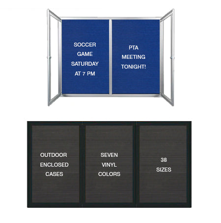 Outdoor Enclosed Letter Boards with Radius Edges (Multiple Doors)