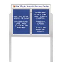 45" x 30" Outdoor Message Center Letter Board with Header and Posts | Standing Double Door Enclosed Display Board