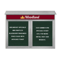 Two Door 60x36 Weatherproof Enclosed Outdoor Message Center Letter Boards Wall Mount with Header