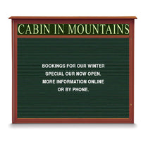 24x32 Wall Mounted Outdoor Message Center with Letter Board with Header