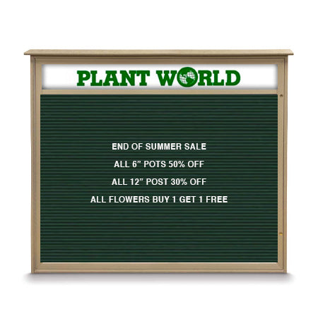 27x39 Wall Mounted Outdoor Message Center with Letter Board with Header