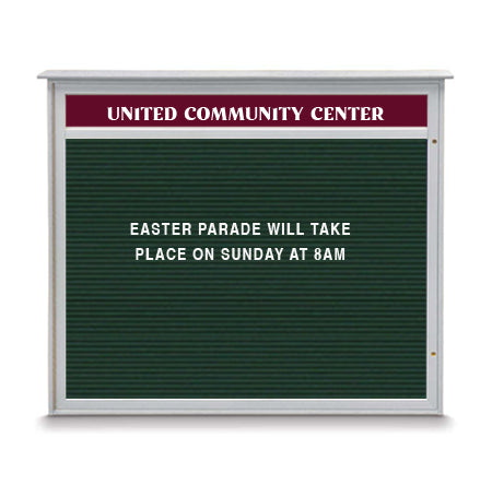 30x36 Wall Mounted Outdoor Message Center with Letter Board with Header