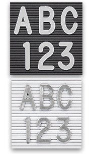 SILVER Helvetica Changeable Letter Sets | Character Sets | Number Sets | Directory Board Letters | Letter Board Letters