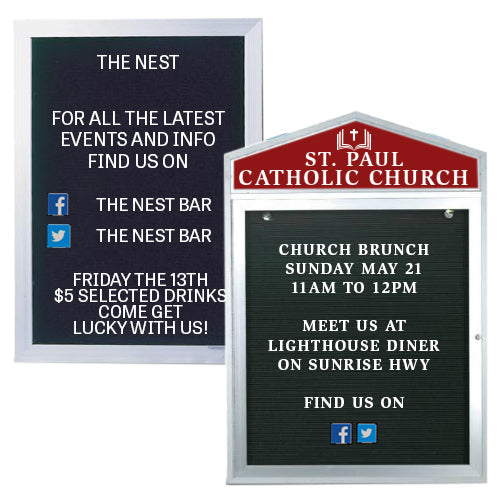 Social Media Icon Letter Set  is a Great Marketing Addition for ALL Letter Boards we Offer.