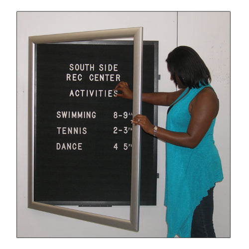 Super Wide-Face Letter Board SwingFrames | Large Bold Metal Frame with Black and Silver Finishes in 7 Sizes + Custom