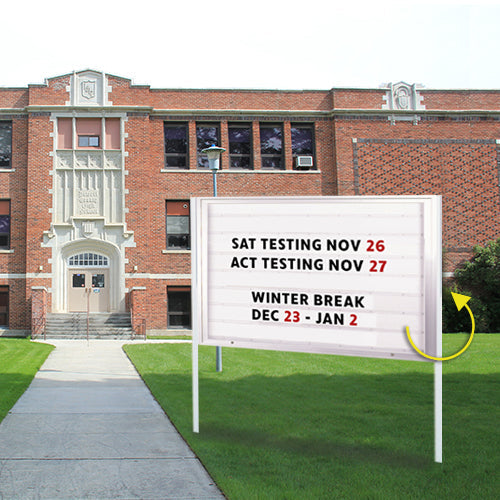 72x48 Double-Sided Outdoor Reader Board Marquee on Posts | Letterboard ...