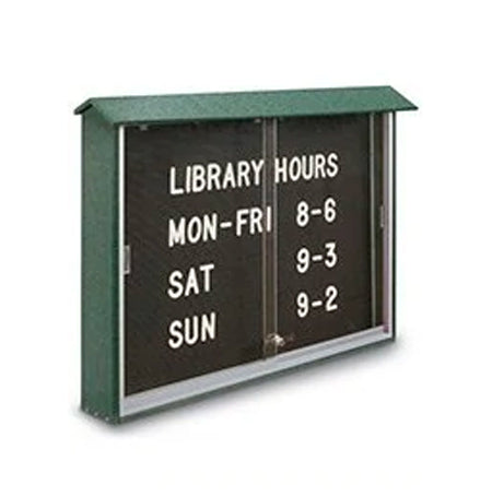 60x30 Outdoor Message Center Letter Board Wall Mount with Sliding Doors