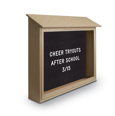 60x36 Outdoor Message Center TOP Hinged with Letter Board Wall Mounted - Eco-Friendly Recycled Plastic Enclosed Information Board