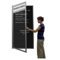 XL Outdoor Enclosed Letter Boards with Message Header | Single Door Metal Display Case 15+ Sizes