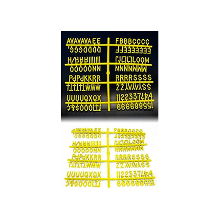Yellow Plastic Letter Sets for Changeable Letterboards | Sprue Letter and Number Sets