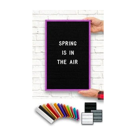 Access Letterboard | Open Face Changeable 11x17 Framed Felt Letter Boards with Colorful Metal Frame